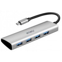 WIWU Переходник A440 Pro 4 in 1 (USB-C to 4xUSB3.0) Hub докстанция Alpha / Type-C + №9038
