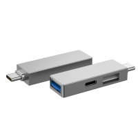 WIWU Переходник T02 Pro (Type-C to USB-A 3.0 | USB-A 2.0 | USB-C) / Кабелі + №9047