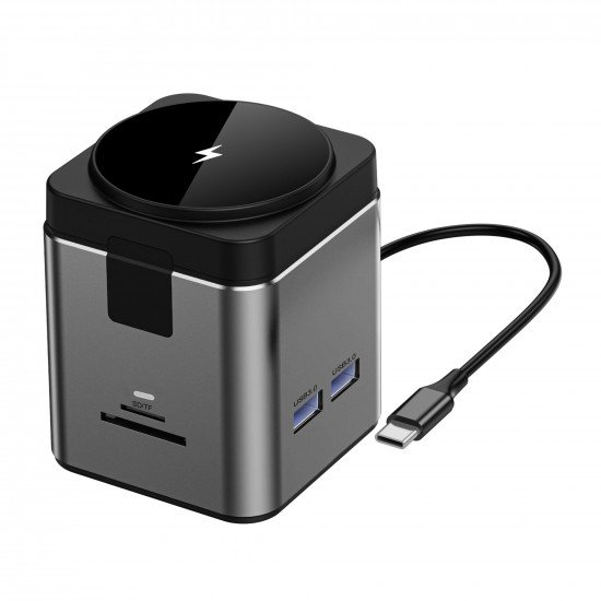 WiWU БЗУ Wi-W025 Cube Hub 9 in 1 docking station