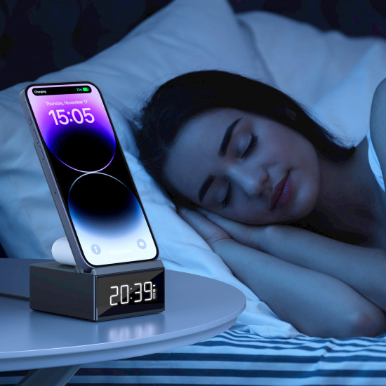 WiWU БЗУ Wi-W011 Platinum 15W 3 in 1 Wireless Charger with Clock