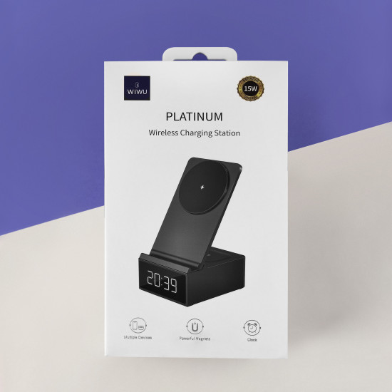 WiWU БЗУ Wi-W011 Platinum 15W 3 in 1 Wireless Charger with Clock