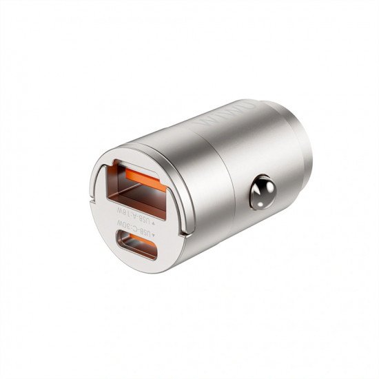 WIWU Автомобільний зарядний пристрій Wi-QC028 Nano Series 30W Fast Car Charger USC-A+USB-C