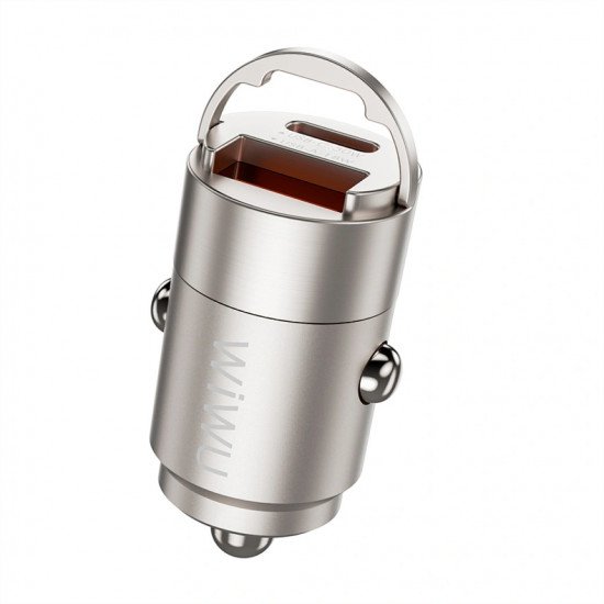 WIWU Автомобильное зарядное устройство Wi-QC028 Nano Series 30W Fast Car Charger USC-A+USB-C