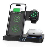 WiWU БЗУ Wi-W006 5 in1 wireless charger with clock&Alarm / БЗП + №9730