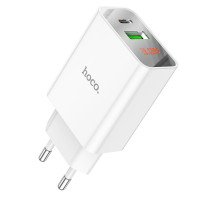 СЗУ Hoco C100A PD20W+QC3.0 charger with digital display (EU) / Мережеві ЗУ + №8689