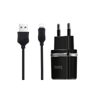 СЗУ Hoco C12 Smart dual USB (iP cable)charger set / Адаптеры + №8700