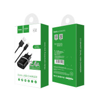 СЗУ Hoco C12 Smart dual USB (iP cable)charger set / Бренд + №8700