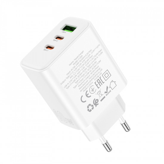 СЗУ Hoco C126A Pure power PD40W three-port(2C1A) charger(EU)