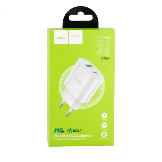 МЗП Hoco C95A Lineal PD20W+QC3.0 charger(EU)