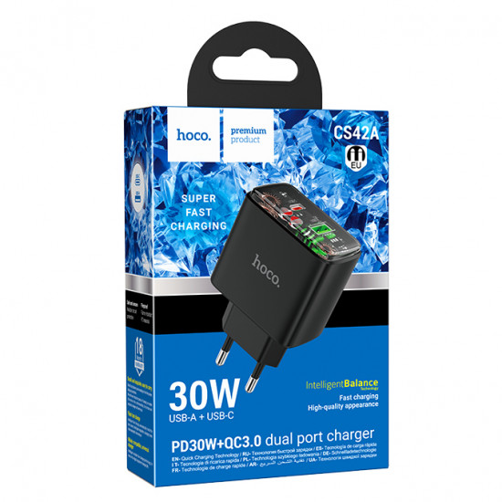 СЗУ Hoco CS42A Smart PD30W+QC3.0 charger