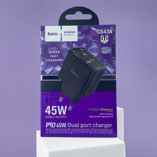 СЗУ Hoco CS43A Smart PD45W(2C) charger