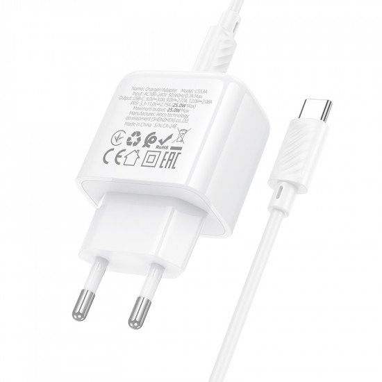 СЗУ Hoco CS53A Surplus single port PD25W charger set (C to C)