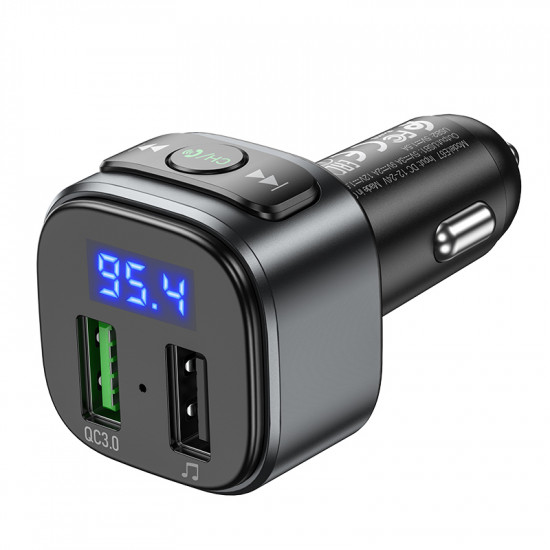 АЗУ с FM-модулятором Hoco E67 Fighter QC3.0 car BT FM transmitter