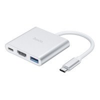 Адаптер Hoco HB14 Easy use Type-C adapter(Type-C to USB3.0+HDMI+PD) / Тип ЗУ + №9599