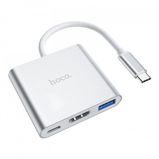 Адаптер Hoco HB14 Easy use Type-C adapter(Type-C to USB3.0+HDMI+PD)