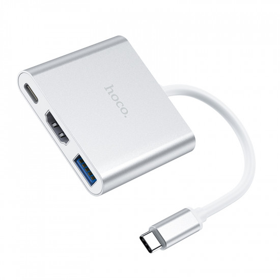 Адаптер Hoco HB14 Easy use Type-C adapter(Type-C to USB3.0+HDMI+PD)