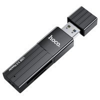 Кардридер - считыватель карт памяти Hoco HB20 Mindful 2-in-1card reader(USB3.0) / Компьютерная периферия + №9471