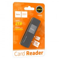 Кардридер - считыватель карт памяти Hoco HB20 Mindful 2-in-1card reader(USB3.0) / Компьютерная периферия + №9471