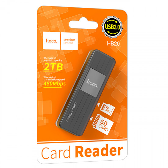 Кардрідер - зчитувач карток пам'яті Hoco HB20 Mindful 2-in-1card reader(USB3.0