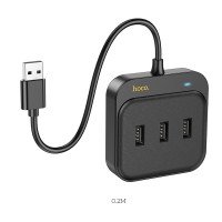 Сетевой адаптер Hoco HB35 Easy link 4-in-1 Gigabit Ethernet Adapter(USB to USB3.0*3+RJ45)(L=0.2M) / Кабеля + №8759