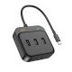 Сетевой адаптер Hoco HB35 Easy link 4-in-1 Gigabit Ethernet Adapter(Type-C to USB3.0*3+RJ45)(L=0.2M)