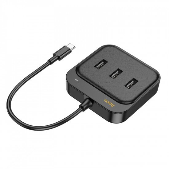 Сетевой адаптер Hoco HB35 Easy link 4-in-1 Gigabit Ethernet Adapter(Type-C to USB3.0*3+RJ45)(L=0.2M)
