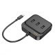 Сетевой адаптер Hoco HB35 Easy link 4-in-1 Gigabit Ethernet Adapter(Type-C to USB3.0*3+RJ45)(L=0.2M)