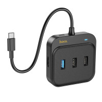 Сетевой адаптер Hoco HB37 Easy link 6-in-1 Multiport Adapter(HDTV+RJ45+USB3.0+USB2.0*2+PD100W) / Кабеля + №8762