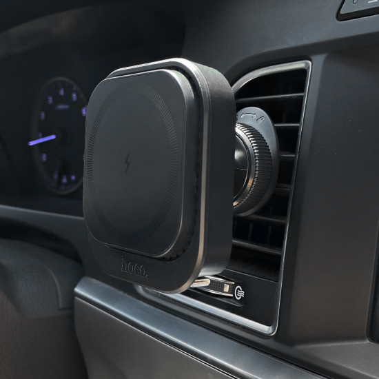 Автотримач HW23 Might retractable magnetic wireless fast charging car holder(air outlet)