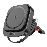 Автодержатель HW23 Might retractable magnetic wireless fast charging car holder(air outlet) / Все для автомобілів + №9469