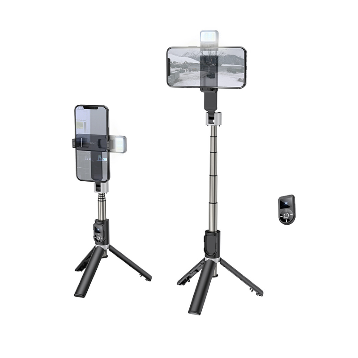 Монопод для селфи Hoco K16 aluminum alloy fill light live broadcast holder