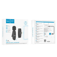 Микрофон-петличка Hoco L15 iP Crystal lavalier wireless digital microphone / Аудио+ №8778 + UAX Микрофон-петличка Hoco L15 iP Crystal lavalier wireless digital microphone / Аудио + №8778