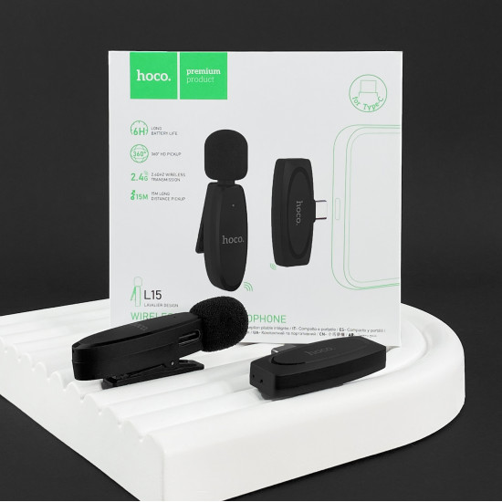 Микрофон-петличка Hoco L15 Type-C Crystal lavalier wireless digital microphone