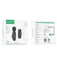 Микрофон-петличка Hoco L15 Type-C Crystal lavalier wireless digital microphone / Микрофон-петличка + №8779