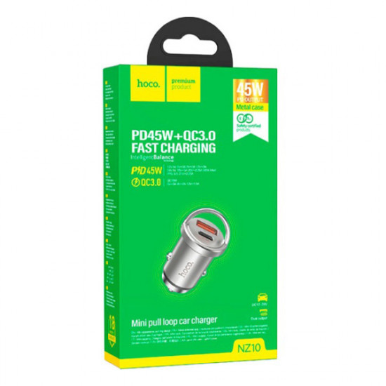 АЗУ Hoco NZ10 Handy PD45W+QC3.0 car charger