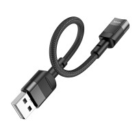 Кабель Hoco U107 USB male to Type-C female adapter cable(L=0.1m) / Кабелі / Перехідники + №8800