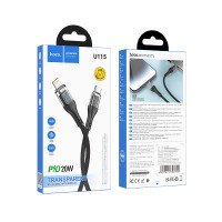 Кабель Hoco U115 Transparent Discovery Edition PD charging data cable with display for iP / Lightning + №8810
