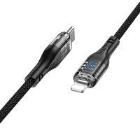 Кабель Hoco U115 Transparent Discovery Edition 100W  data cable with display for Type-C to Type-C / Type-C + №8811