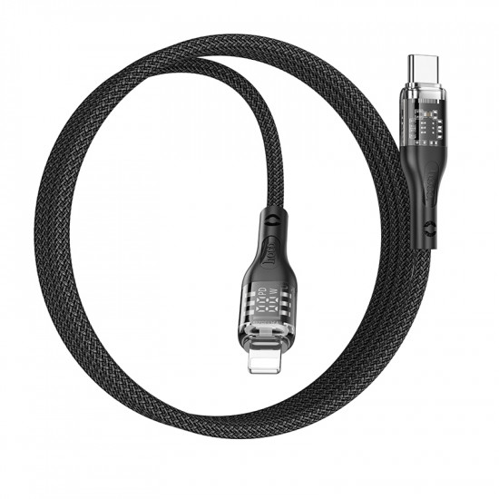 Кабель Hoco U115 Transparent Discovery Edition 100W  data cable with display for Type-C to Type-C