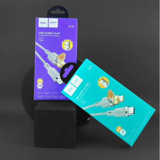 Кабель Hoco U131 Afortunado 2-in-1 charging data cable USB/Type-C to Type-C