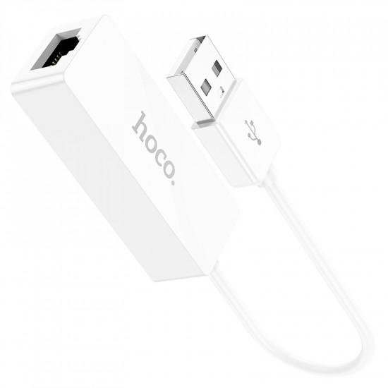 Переходник Hoco UA22 Acquire USB ethernet adapter(100 Mbps)
