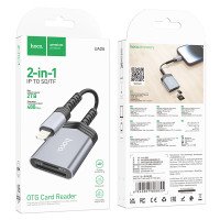 Адаптер Hoco UA25 2 in 1 Card Reader for iP Mobile Phone / Тип ЗП + №9803