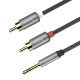 Аудио кабель Hoco UPA10 double lotus rca audio cable 3.5mm