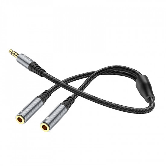 Аудио кабель Hoco UPA21 2-in-1 3.5 headset audio adapter cable(male to 2*female)