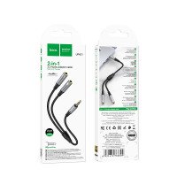 Аудио кабель Hoco UPA21 2-in-1 3.5 headset audio adapter cable(male to 2*female) / AUX + №9503