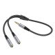 Аудио кабель Hoco UPA21 2-in-1 3.5 headset audio adapter cable(male to 2*female)