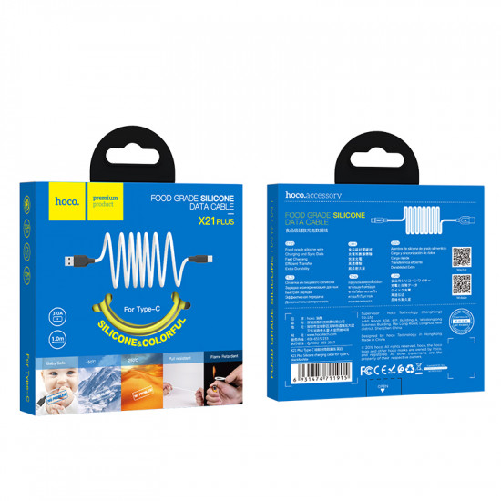 Кабель Hoco X21 Plus Silicone Type-C (1m)
