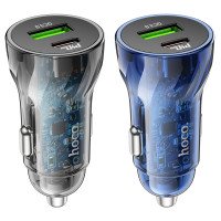 АЗУ Hoco Z47A Transparent Discovery Edition dual port PD30W+QC3.0 car charger / АЗУ + №8859