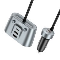 АЗУ Hoco Z51 Establisher 147W(2C3A) 2-in-1 cigarette lighter car charger / Всё для автомобилей + №8861