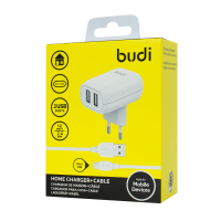 AC339EMW - Budi Home Charger 12W 2 USB / Зарядні пристрої + №3713